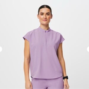 Figs Lavender Oversized Rafaela Scrub Top Size XS
